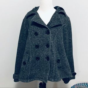 Medium weight gray hooded pea coat